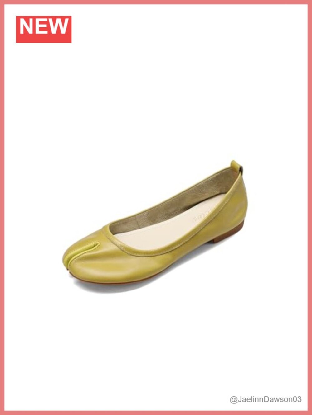 Genuine Leather Split Toe Tabi Ballet Flats Women's Slip On Lightweight Comfort